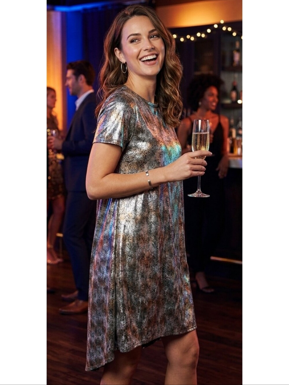 Lularoe Carly Dress Metallic Size S
